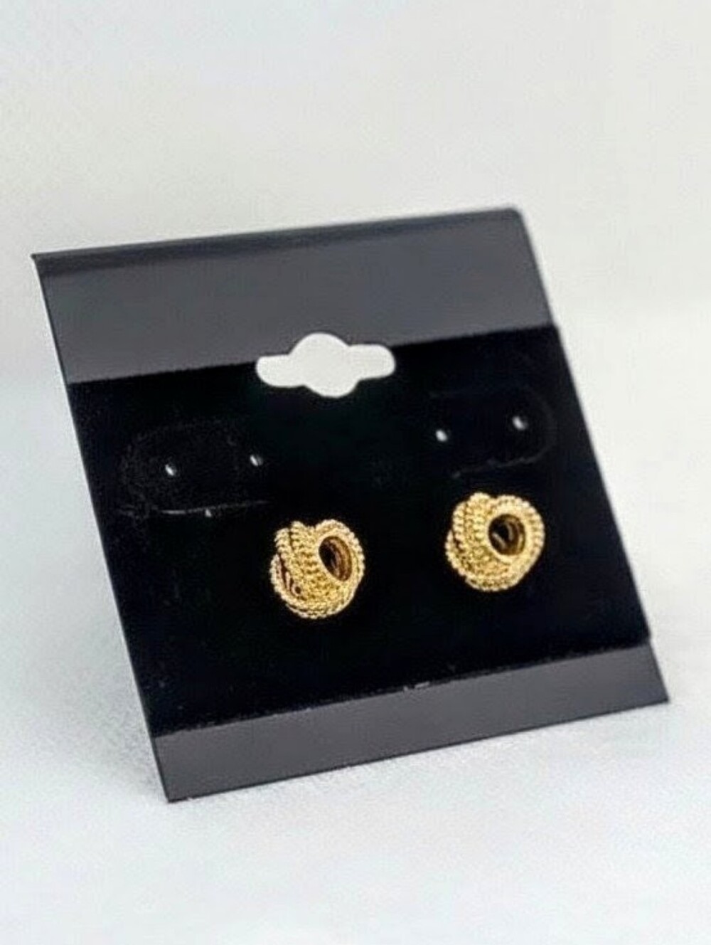 Classic Gold Textured Knot Stud Earrings